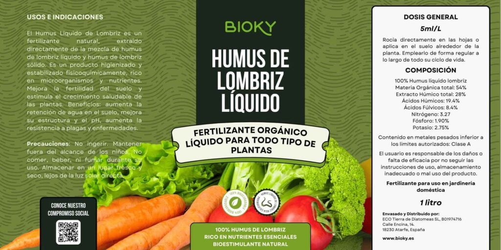 Etiqueta humus líquido